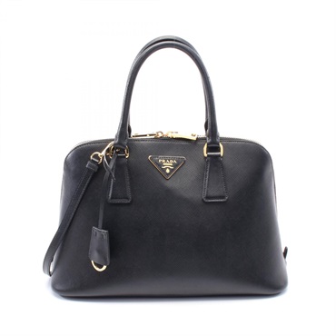 PRADA 2way Hand crossbody bag leather Black Used