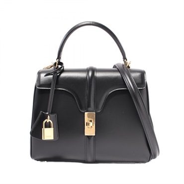 CELINE 16 seize Small 2way shoulder crossbody Hand bag 188003BEY.38NO leather BK