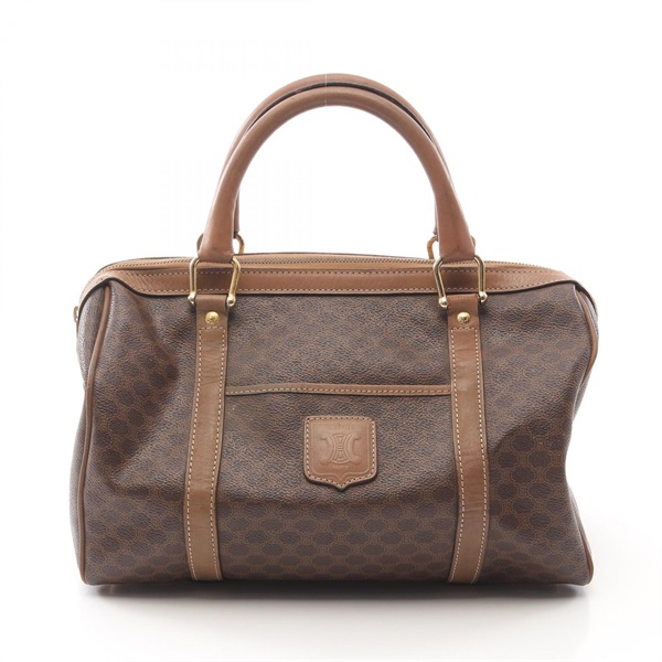 CELINE Macadam Handbag PVC coated canvas leather Brown Used Women