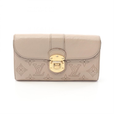 LOUIS VUITTON Portefeuille Iris Bifold purse M58094 Mahina leather Beige Used LV