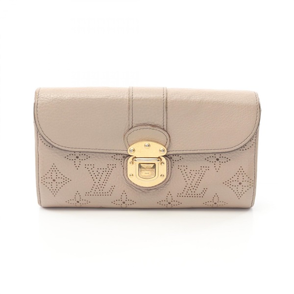 LOUIS VUITTON Portefeuille Iris Bifold purse M58094 Mahina leather Beige Used LV