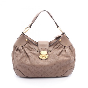 LOUIS VUITTON Solar Powered PM Shoulder Bag M93124 Mahina leather Taupe Used LV