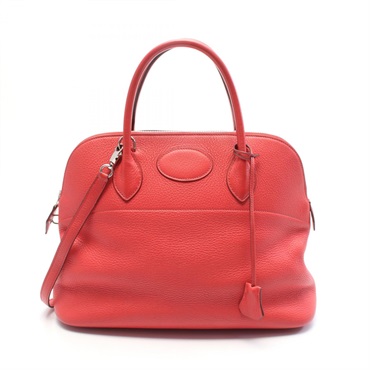 HERMES Bolide 31 Hand shoulder bag N Taurillon Clemence leather red Used SHW