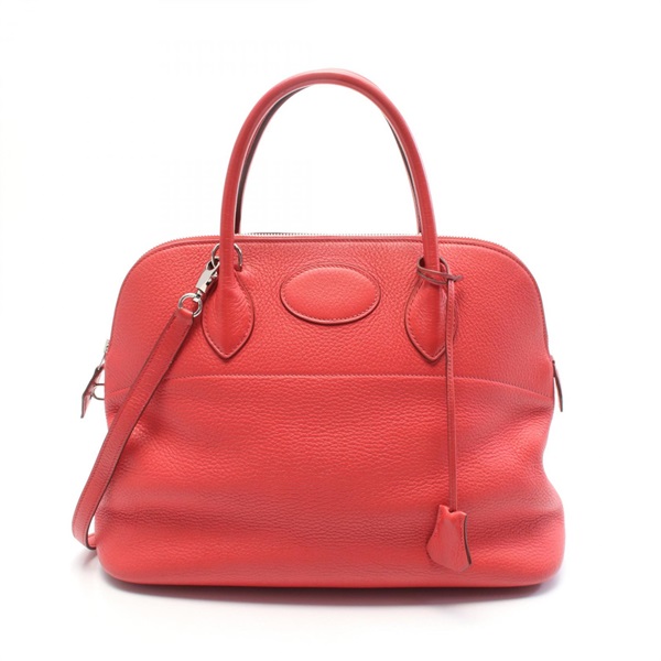 HERMES Bolide 31 Hand shoulder bag N Taurillon Clemence leather red Used SHW