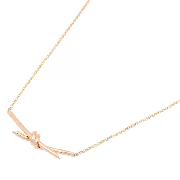 TIFFANY＆CO Knot Necklace Pendant 18KRG Pink Rose Gold Used Women