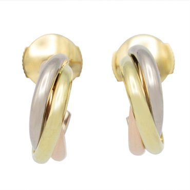 CARTIER Trinity Pierced earrings 18KYG 18KWG 18KRG Three gold Used women