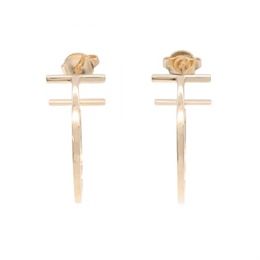 TIFFANY＆CO T-hoop Pierced earrings 18KRG Pink Rose Gold Used Women