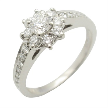TIFFANY＆CO Flora Diamond Ring Pt950 Platinum Used women US size 6