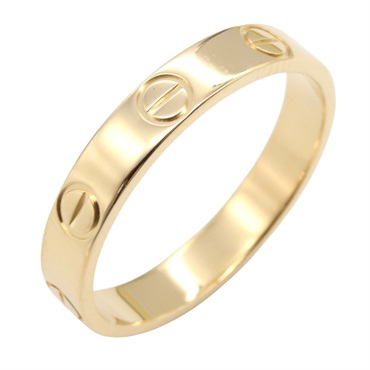 CARTIER Mini Love Ring 18KYG Yellow Gold Used unisex US size 6.5 #53