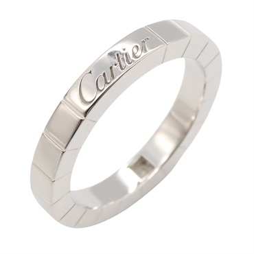 CARTIER Lanieres 1P Diamond Ring 18KWG White Gold Used unisex US size 4.75 #49