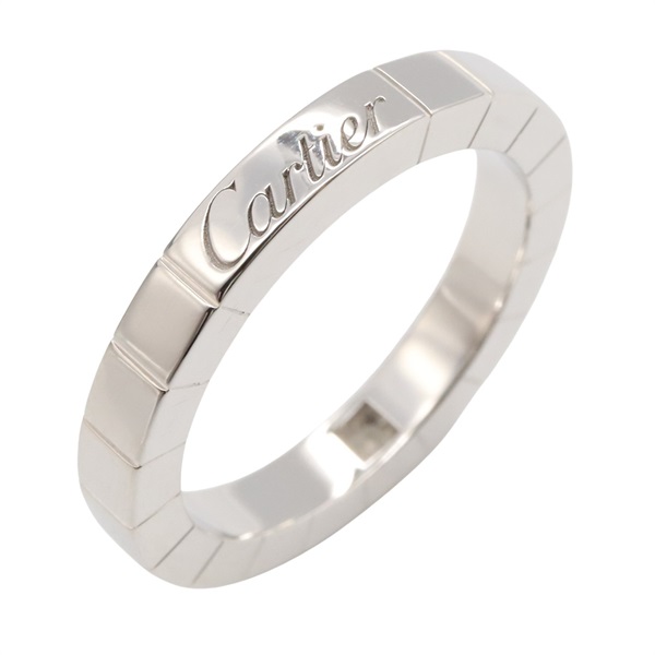 CARTIER Lanieres 1P Diamond Ring 18KWG White Gold Used unisex US size 4.75 #49