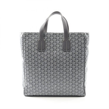 GOYARD Sac Voltaire Tote Bag PVC coated canvas leather Gray White Used unisex