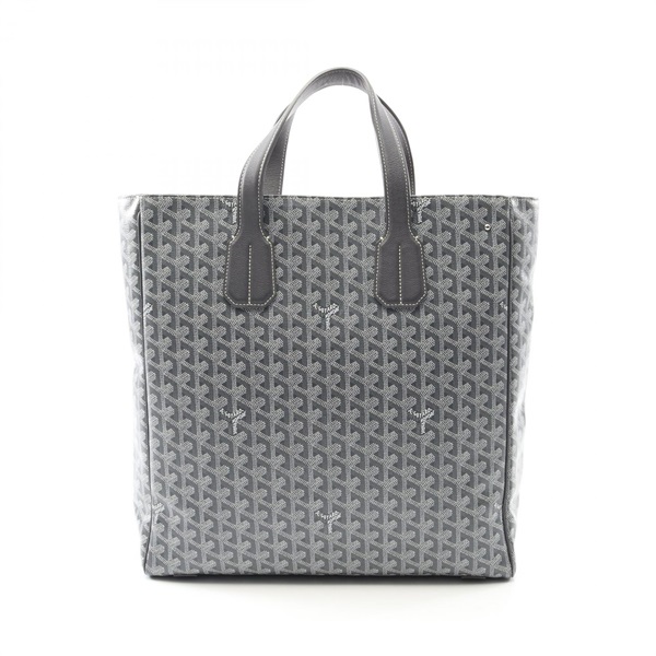 GOYARD Sac Voltaire Tote Bag PVC coated canvas leather Gray White Used unisex