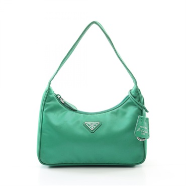PRADA Re-Edition 2000 TESSUTO Mini Hand bag 1NE515 Nylon Saffiano leather Green