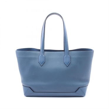 HERMES Maxi Box cabas 36 Tote Bag Evercolor leather Blue agate Used Women X SHW