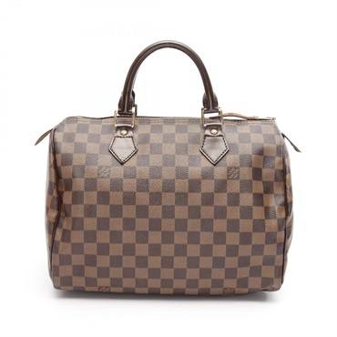 LOUIS VUITTON Speedy 30 Handbag N41531 Damier canvas leather Ebene Used Women LV
