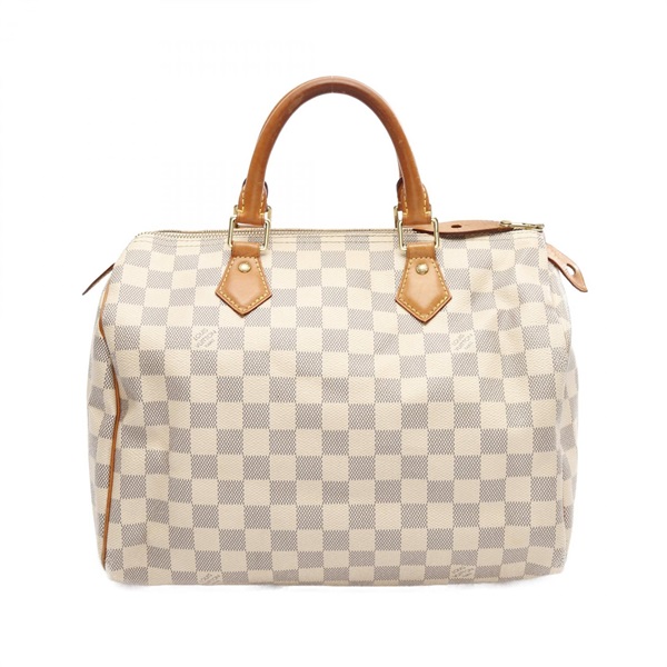 LOUIS VUITTON Speedy 30 Handbag N41533 Damier Azur canvas White Used Women