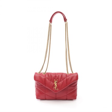 SAINT LAURENT Puffer Toy chain Shoulder Bag 7593371EL076937 leather Red NEW