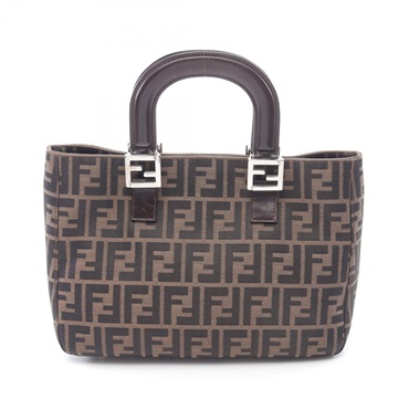 FENDI Zucca Tote Hand Bag 26693 canvas leather Brown Used Women SHW
