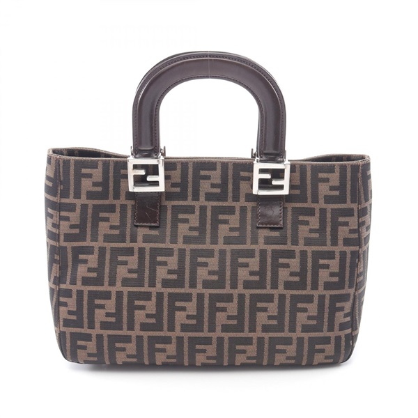 FENDI Zucca Tote Hand Bag 26693 canvas leather Brown Used Women SHW