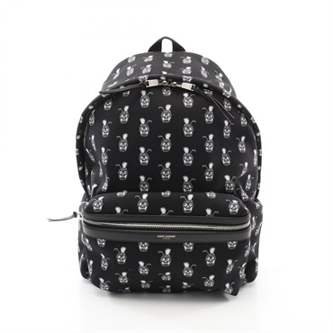 SAINT LAURENT PARIS Classic hunting Backpack 326865 canvas Black White Used