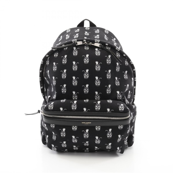 SAINT LAURENT PARIS Classic hunting Backpack 326865 canvas Black White Used