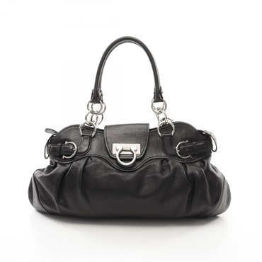 Salvatore Ferragamo Marissa Gancini Handbag 21 8402 leather Black Used Women