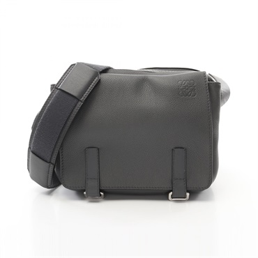 LOEWE Military messenger XS Shoulder Bag B553A72X21 leather Gray Used mens