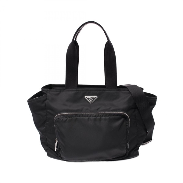 PRADA Re-Nylon Baby Tote shoulder crossbody Bag 1BG102 Saffiano leather Black
