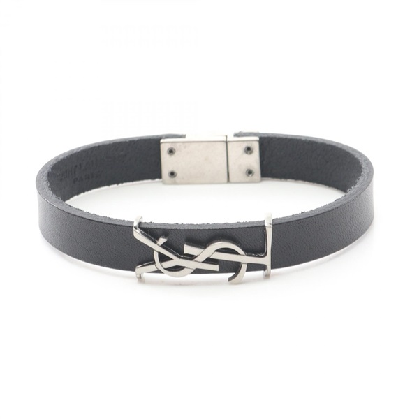SAINT LAURENT Cassandra Bracelet 7088150IH0E1000 leather Black NEW mens SHW