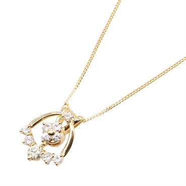 JEWELRY Diamond Necklace Pendant 18KYG Yellow Gold Used women