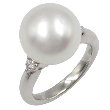 JEWELRY South Sea pearl Diamond Ring Pt900 Platinum Used Women US size 5
