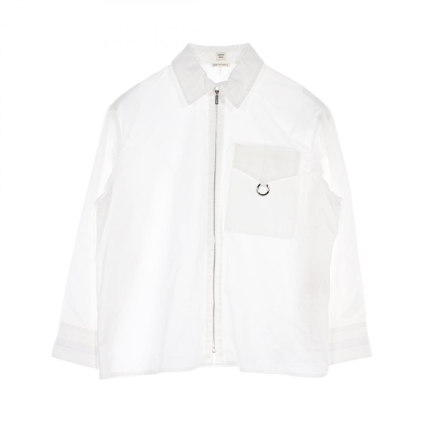 HERMES Sellier button shirt tops #34 3E0616DX cotton White Used Women