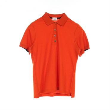 HERMES Double jeu Sellier Button Polo shirt #XL H800270E cotton polyester Orange