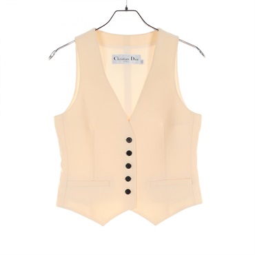 Christian Dior vest #36 051G24A1212 wool silk Beige Used