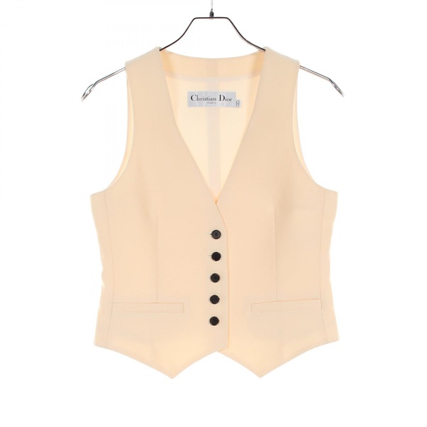 Christian Dior vest #36 051G24A1212 wool silk Beige Used