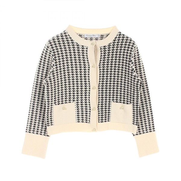 Christian Dior knitwear set vest cardigan #40 354W05AM324 cotton Beige Black