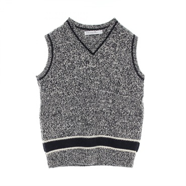 Christian Dior knitwear vest 054T01AM303 wool cashmere Navy White Used