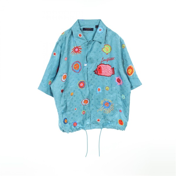 LOUIS VUITTON YK Short Sleeve Monogram Face shirt #5L RM232H V36 HOS31W silk