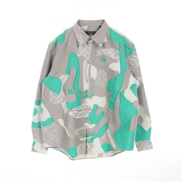 LOUIS VUITTON Printed Cotton Fil Coupe Over Monogram shirt RM232 AWY HPS77W used
