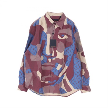 LOUIS VUITTON Fil Coupe Overshirt #5L RM232AWYHPS77W cotton silk Pink Multicolor