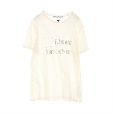 Christian Dior T-shirt L size 843T03WC428 cotton Fabric White Black Used