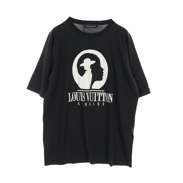 LOUIS VUITTON Intarsia T-shirt #5L RM232AURHPN83W cotton Black White Used mens