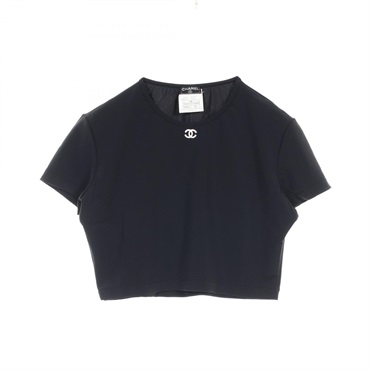 CHANEL COCO Mark T-shirt #44 short sleeves PO5010VO3909 Nylon Black Used
