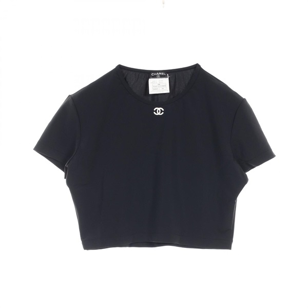 CHANEL COCO Mark T-shirt #44 short sleeves PO5010VO3909 Nylon Black Used
