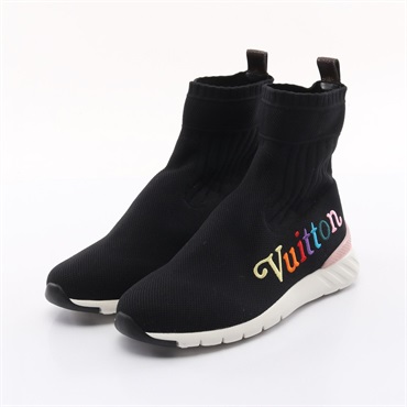 LOUIS VUITTON After game line high-cut sneakers shoes #37.5 Fabric Black