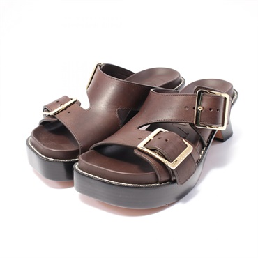 LOEWE Ease Heel Slide Mules Sandals L814465X83601539 leather Size 39 NEW Women