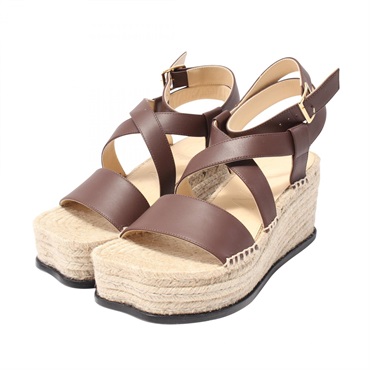 LOEWE Petal Espadrilles Sandals #40 L815283X19311040 leather Brown beige
