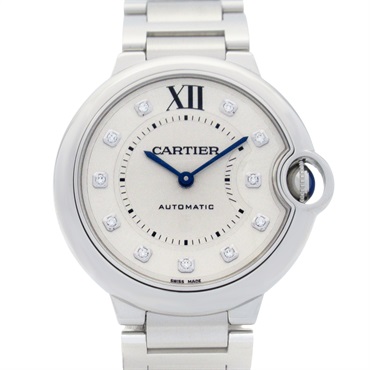 CARTIER Baron Blue 11P Wrist Watch WE902075 Automatic SS diamond Used Boys