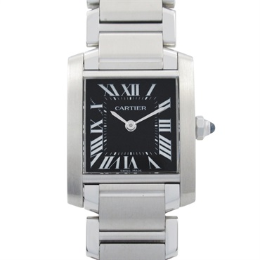 CARTIER Tank francaise SM Wrist Watch W51026Q3 Quartz Stainless Steel Used Women